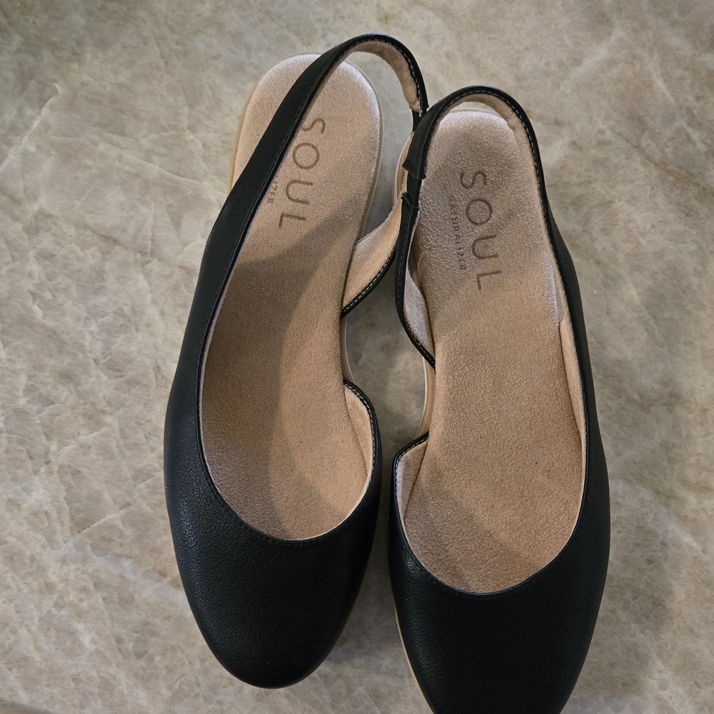 SOUL Naturalizer Black Slingback Flats